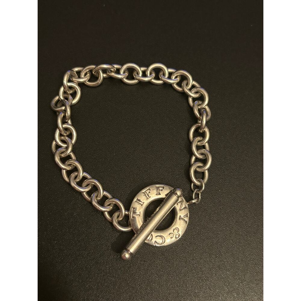 Vintage Authentic Tiffany & Co Sterling 925 Toggle Bracelet 6.75” 25g COA